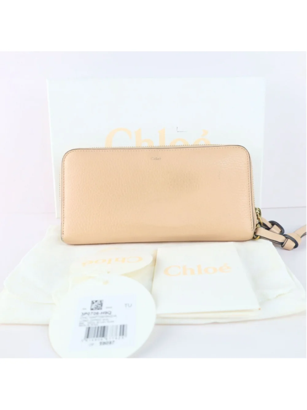 Chloe Alphabet Long Wallet For Women Beige NeutralLeather & Gold tone Hardware